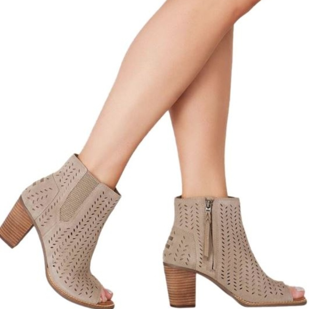 Tom's Peep Toe Booties